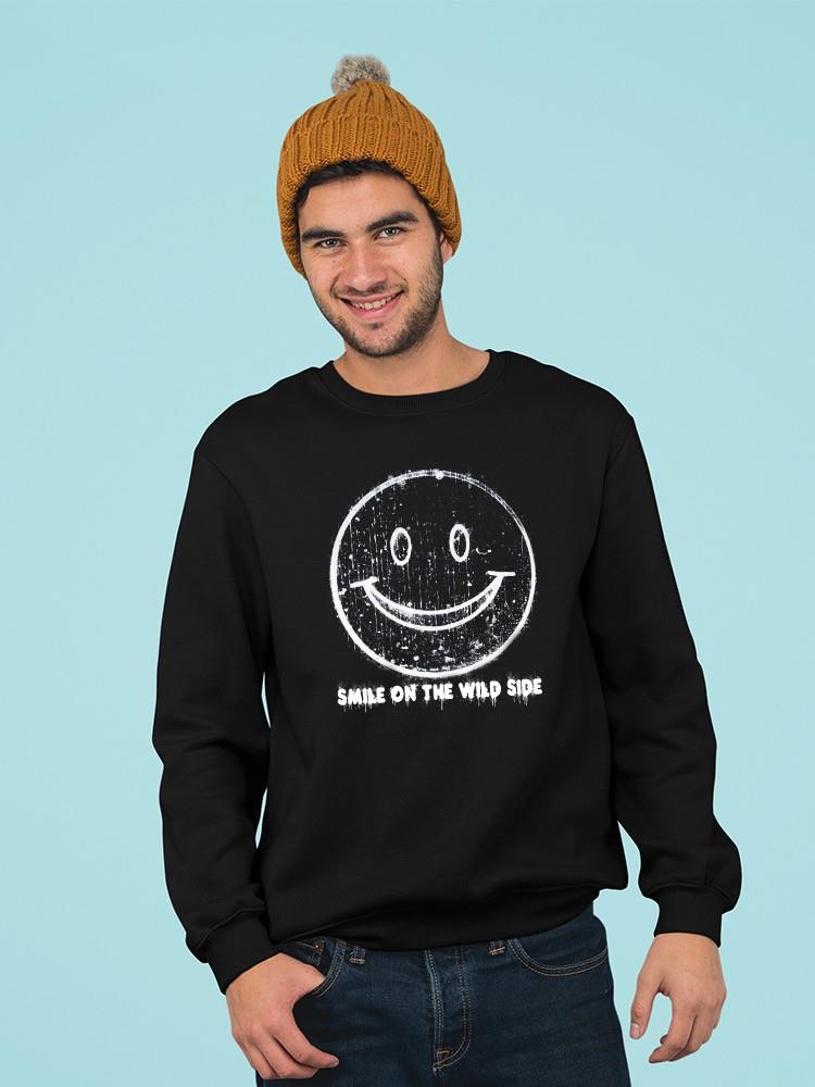Smmile On The Wild Side Sweatshirt Men's -SmartPrintsInk Designs