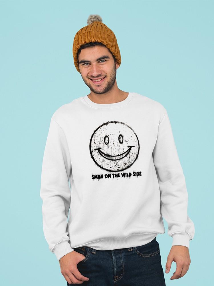 Smile On The Wild Side Happy Sweatshirt Men's -SmartPrintsInk Designs