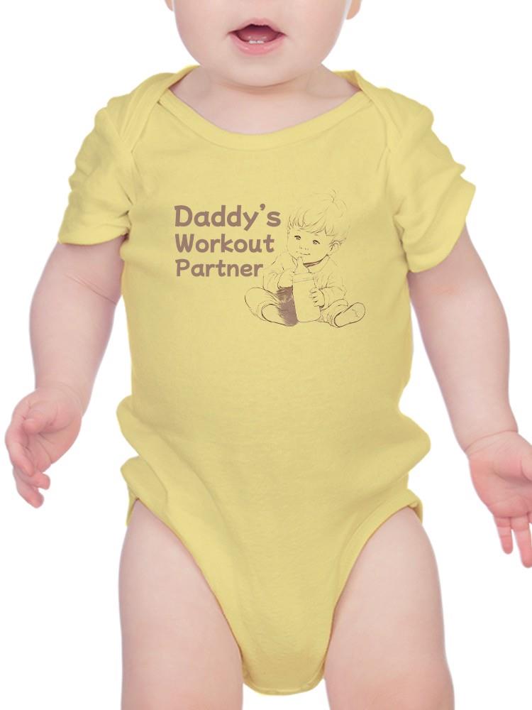 Daddy's Workout Partner Bodysuit Baby's -SmartPrintsInk Designs