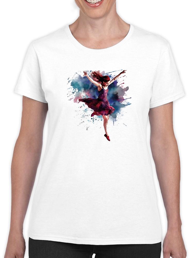 Watercolor Free Girl In Dress T-shirt -SmartPrintsInk Designs