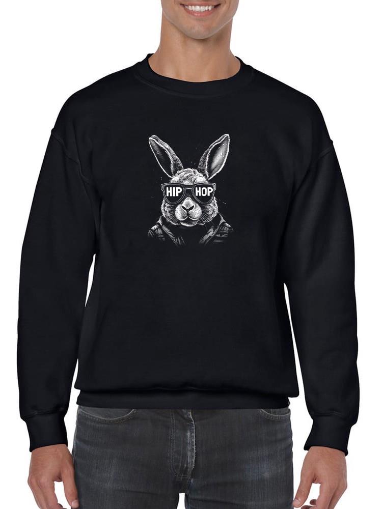 Hip Hop Bunny Glasses Sweatshirt -SmartPrintsInk Designs