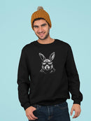 Hip Hop Bunny Glasses Sweatshirt -SmartPrintsInk Designs