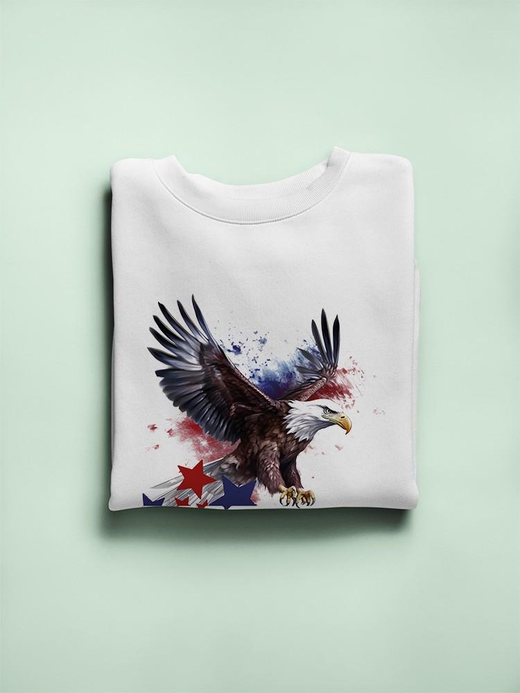 America Flying Eagle Usa Art Sweatshirt -SmartPrintsInk Designs