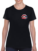 American Flag Lips Art T-shirt -SmartPrintsInk Designs