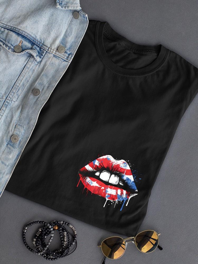 American Flag Lips Art T-shirt -SmartPrintsInk Designs