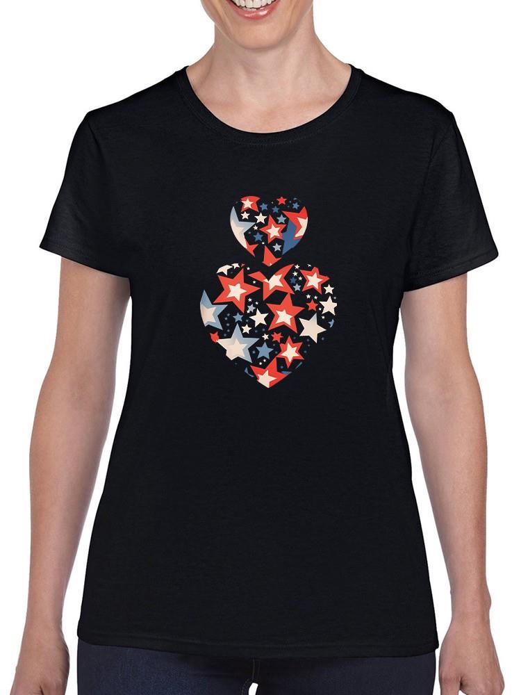 Star Spangled Hearts T-shirt -SmartPrintsInk Designs