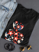 Star Spangled Hearts T-shirt -SmartPrintsInk Designs