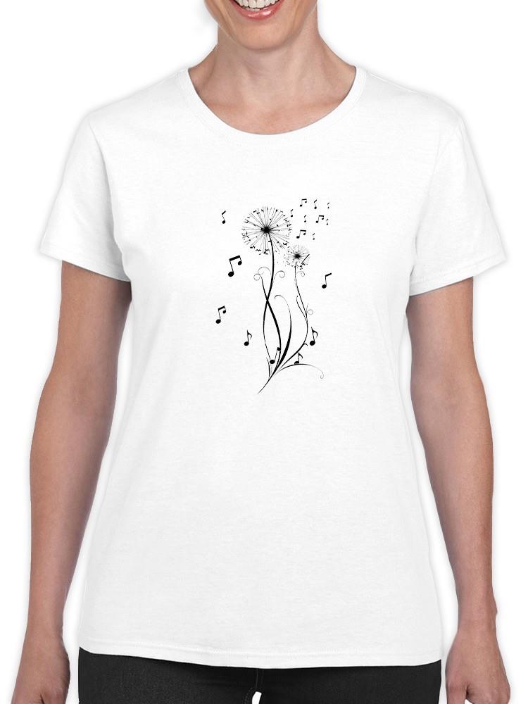 Dandelion Music Notes T-shirt -SmartPrintsInk Designs