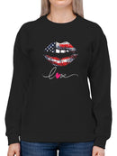 Love Usa Flag Lips Sweatshirt -SmartPrintsInk Designs