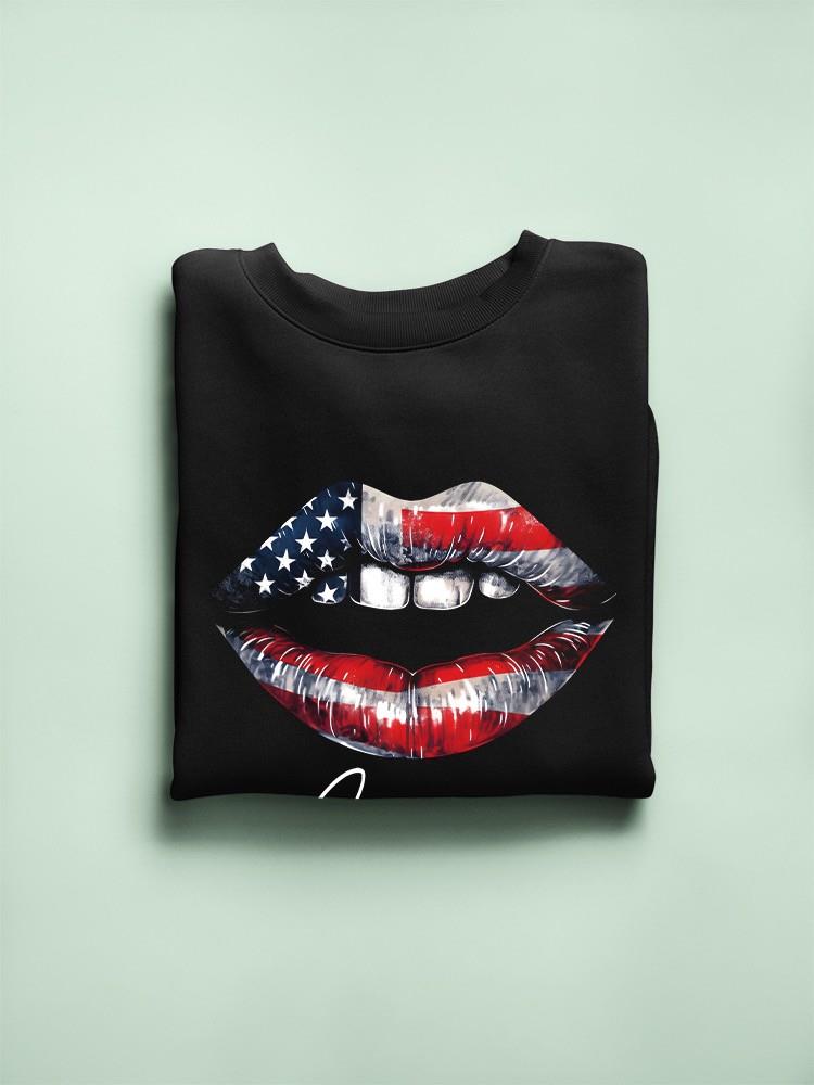Love Usa Flag Lips Sweatshirt -SmartPrintsInk Designs