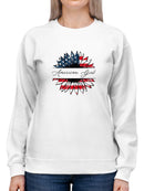 American Beautiful Sunflower Sweatshirt -SmartPrintsInk Designs