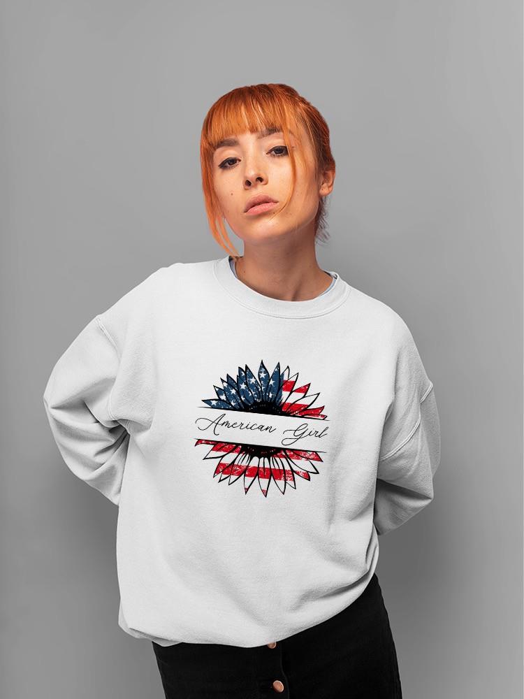 American Beautiful Sunflower Sweatshirt -SmartPrintsInk Designs