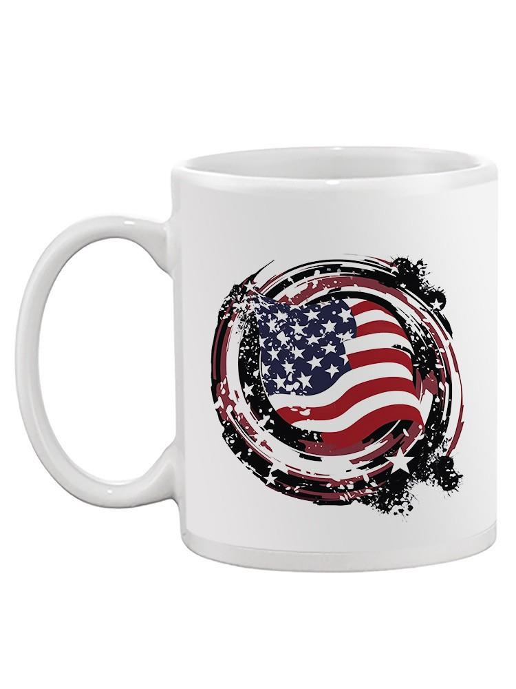 Grunge Style American Flag Art Mug -SmartPrintsInk Designs