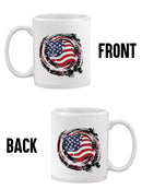 Grunge Style American Flag Art Mug -SmartPrintsInk Designs