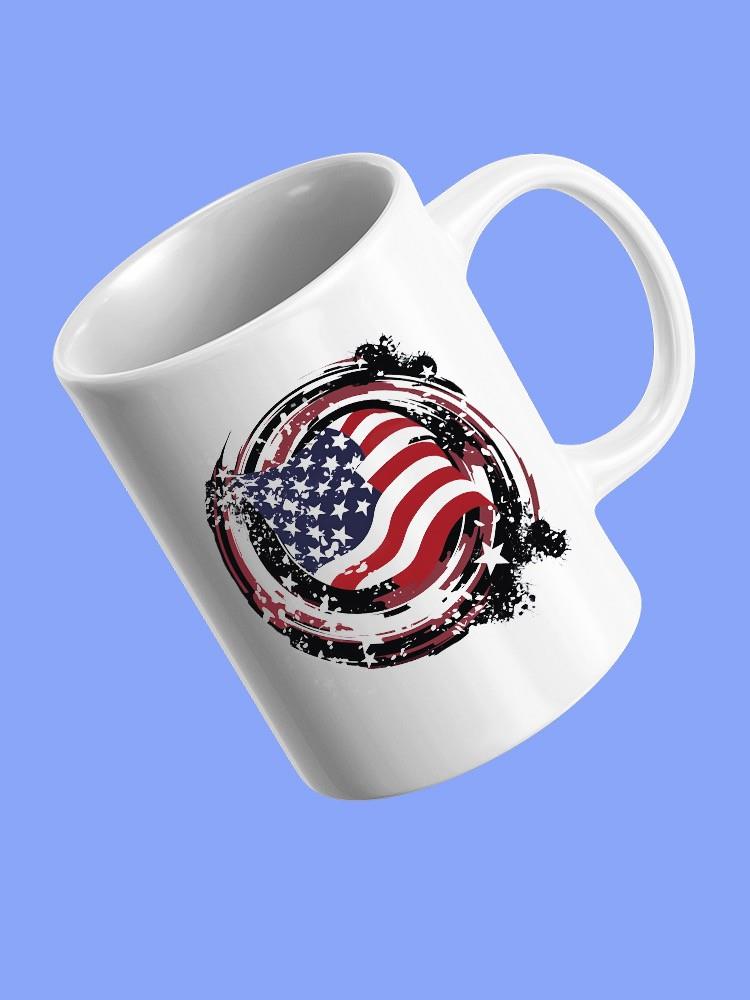Grunge Style American Flag Art Mug -SmartPrintsInk Designs