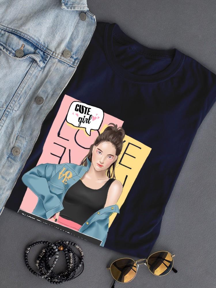 Pastel Cute Girl T-shirt -SmartPrintsInk Designs