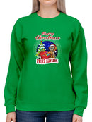 Merry Christmas Feliz Navidog Hoodie -SmartPrintsInk Designs