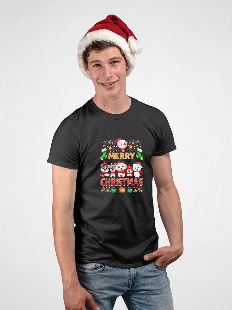 Puppys Merry Christmas T-shirt -SmartPrintsInk Designs