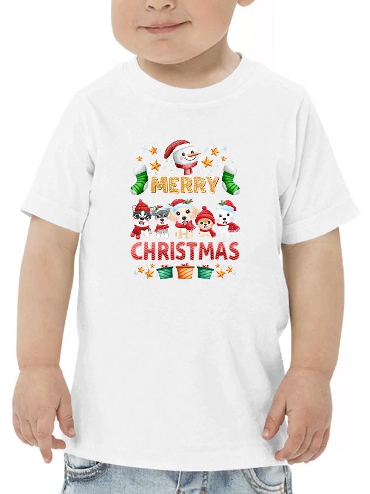 Puppys Merry Christmas T-shirt -SmartPrintsInk Designs