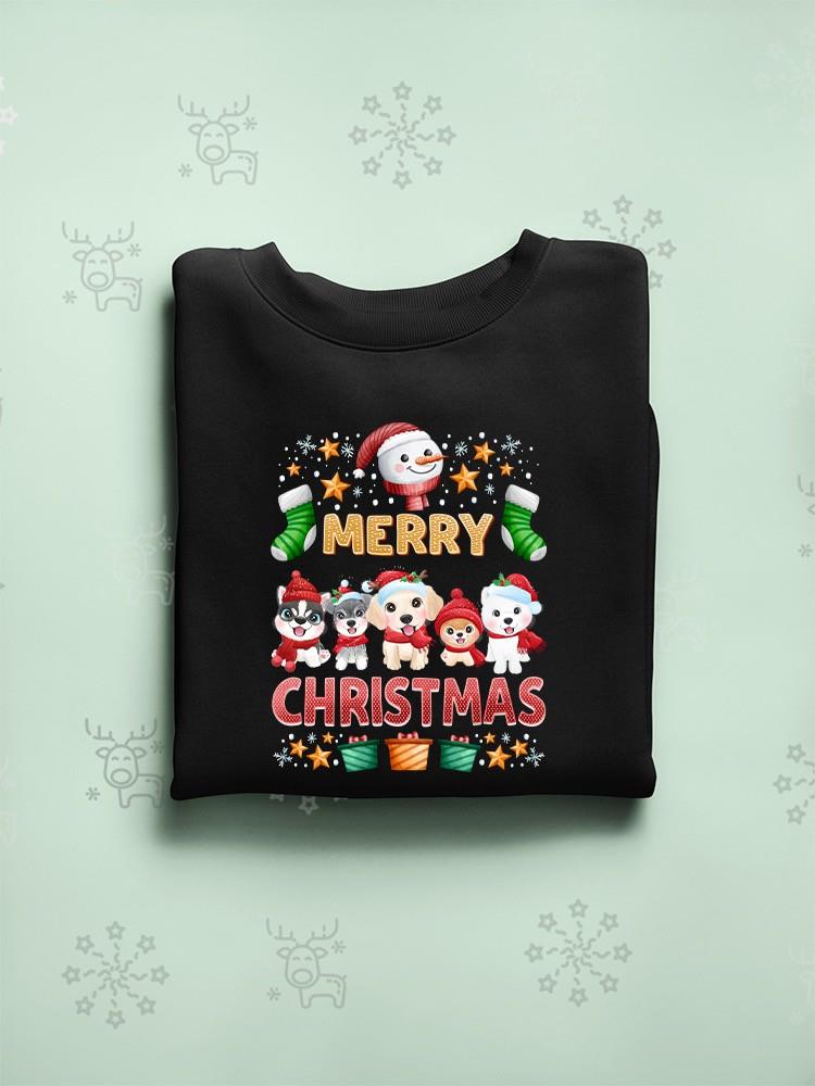 Puppys Merry Christmas Hoodie -SmartPrintsInk Designs