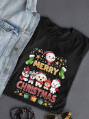 Puppys Merry Christmas T-shirt -SmartPrintsInk Designs