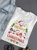 Puppys Merry Christmas T-shirt -SmartPrintsInk Designs