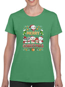 Puppys Merry Christmas T-shirt -SmartPrintsInk Designs