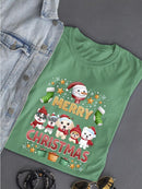 Puppys Merry Christmas T-shirt -SmartPrintsInk Designs