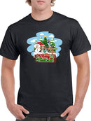 Merry Christmas Cartoon Pups T-shirt -SmartPrintsInk Designs