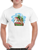 Merry Christmas Cartoon Pups T-shirt -SmartPrintsInk Designs