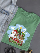 Merry Christmas Cartoon Pups T-shirt -SmartPrintsInk Designs
