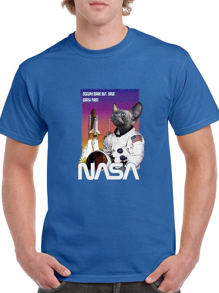 Nasa Astronaut Cat T-shirt -SmartPrintsInk Designs
