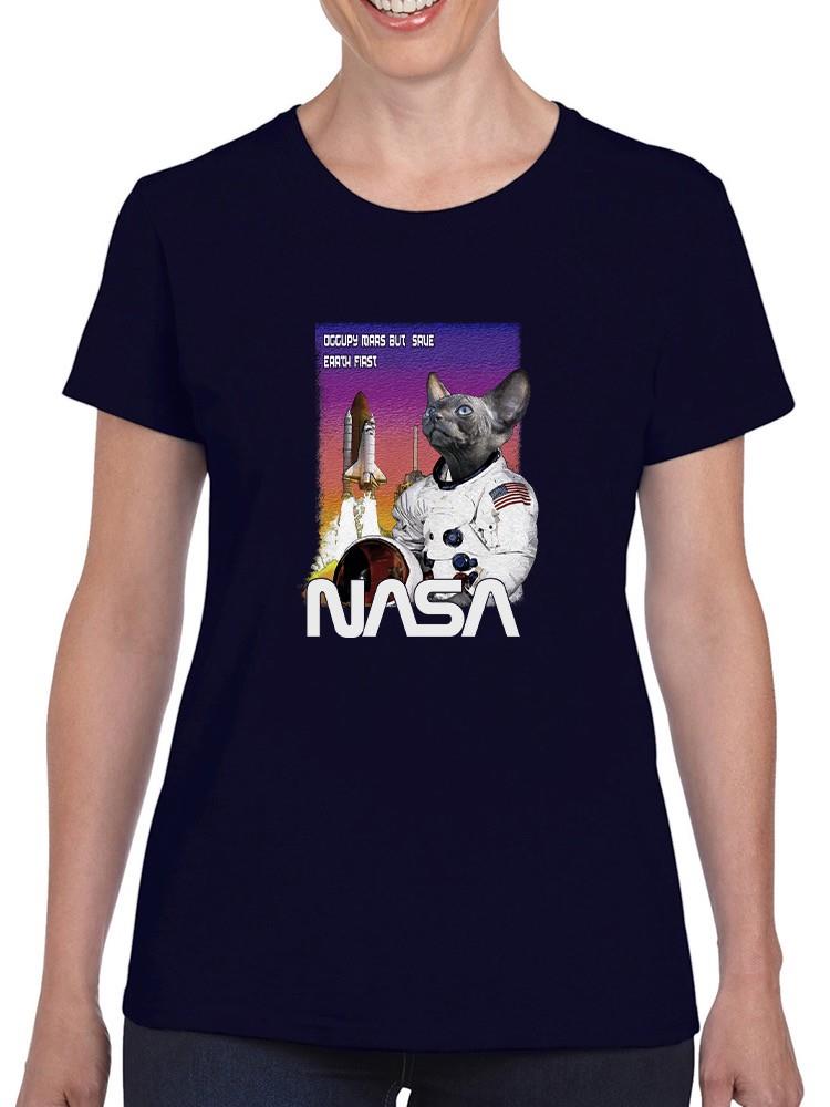 Nasa Astronaut Cat T-shirt -SmartPrintsInk Designs