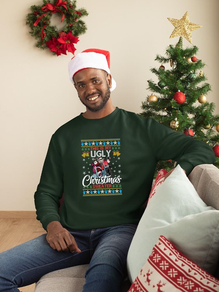 Ugly Xmas Sweater Cool Santa Hoodie -SmartPrintsInk Designs