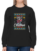 Ugly Xmas Sweater Cool Santa Hoodie -SmartPrintsInk Designs