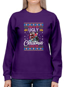 Ugly Xmas Sweater Cool Santa Hoodie -SmartPrintsInk Designs