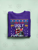 Ugly Xmas Sweater Cool Santa Hoodie -SmartPrintsInk Designs