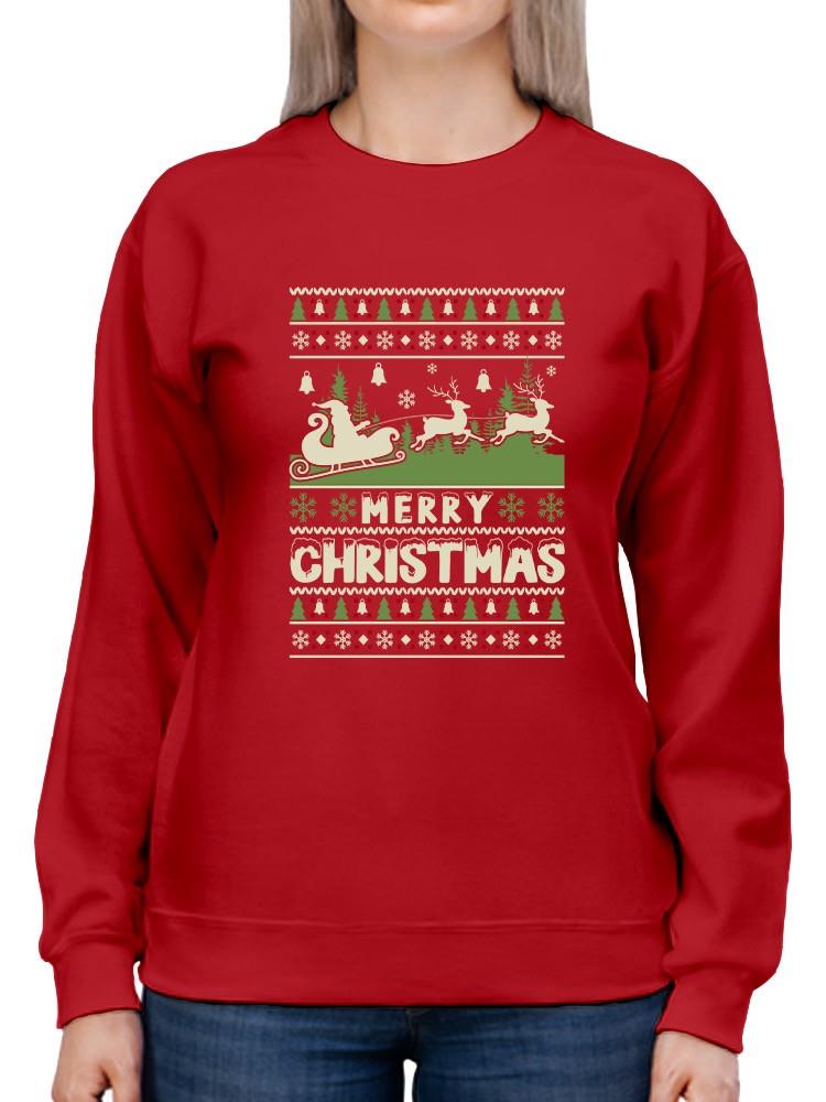 Merry Christmas Ugly Sweater Hoodie -SmartPrintsInk Designs