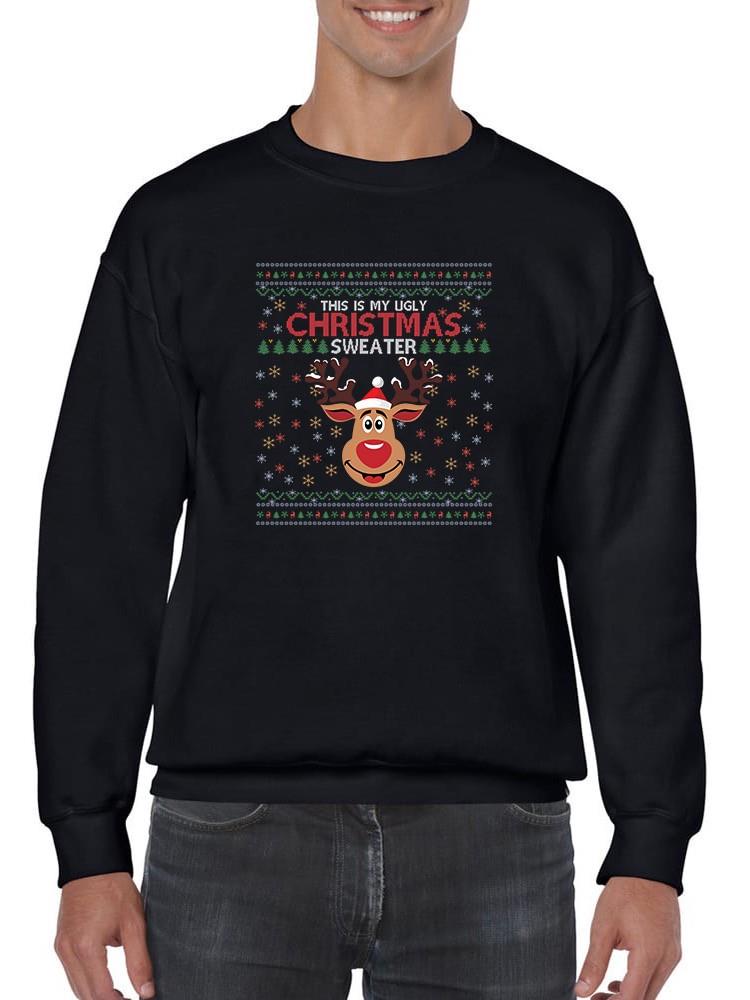 Rudolph Ugly Sweater Hoodie -SmartPrintsInk Designs