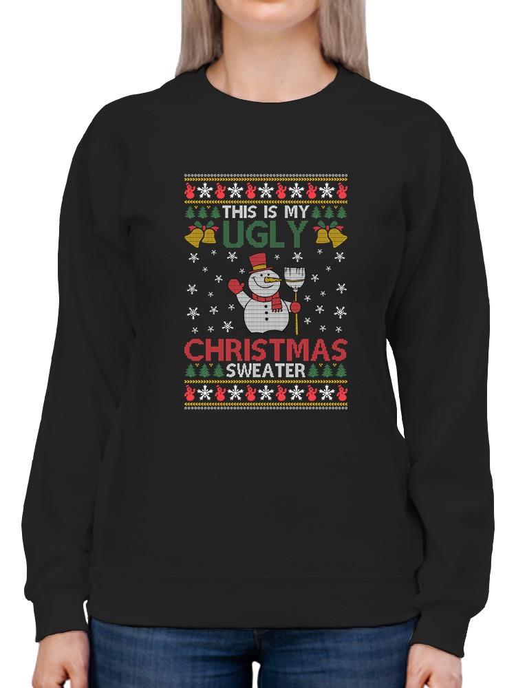 Snowman Ugly Sweater Hoodie -SmartPrintsInk Designs