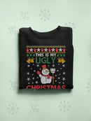 Snowman Ugly Sweater Hoodie -SmartPrintsInk Designs