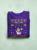 Snowman Ugly Sweater Hoodie -SmartPrintsInk Designs