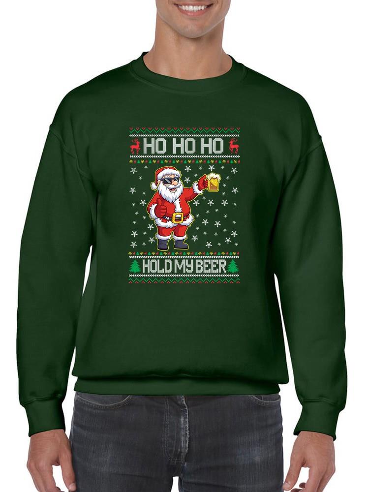 Ho Ho Ho Hold My Beer Hoodie -SmartPrintsInk Designs