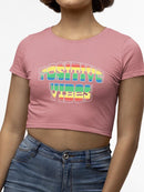 Positive Quote: Positive Vibes Crop Tee Women's -SelectDesign