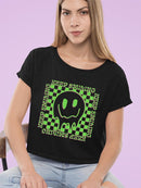 Keep Smiling Drip Face Crop T-shirt -SelectDesign