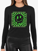 Keep Smiling Drip Face Long Sleeve Women's -SelectDesign