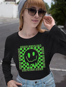 Keep Smiling Drip Face Long Sleeve Women's -SelectDesign
