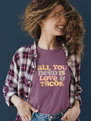 Quote Love And Tacos T-shirt Color Women's -SelectDesign
