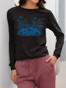Floral Camera Artistic Apparel  Long Sleeve Women's