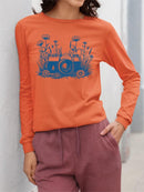 Floral Camera Artistic Apparel  Long Sleeve Women's